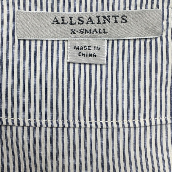 All Saints Khan Stripe Off Shoulder Cotton Blouse - Picture 5 of 6